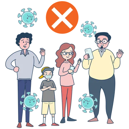 Unaware people spreading coronavirus  Illustration
