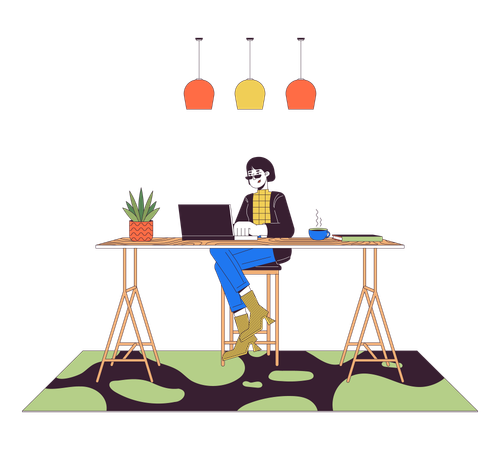 Unconventional home office  Illustration