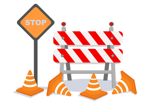 Under Construction Barrier  Illustration