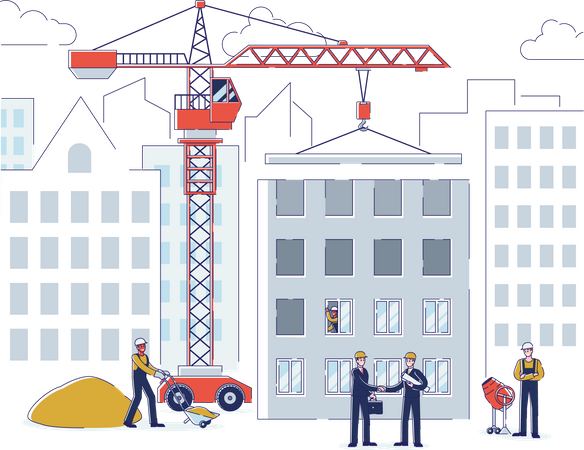 Under Construction Building  Illustration