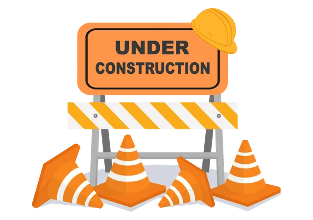 Under Construction building site Illustration