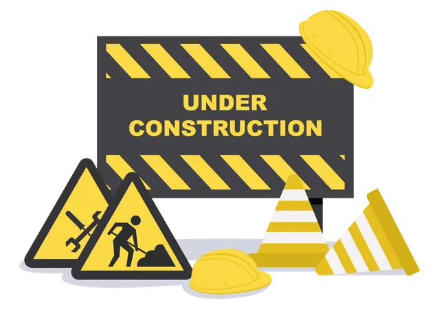 Under Construction road sign Illustration