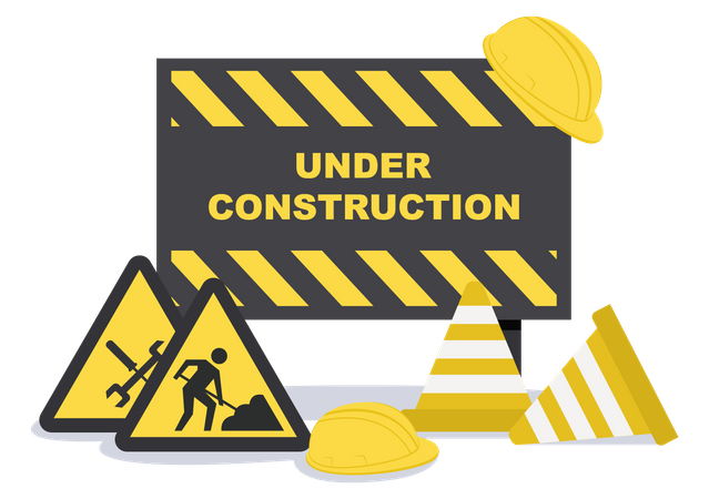 Under Construction road sign  Illustration