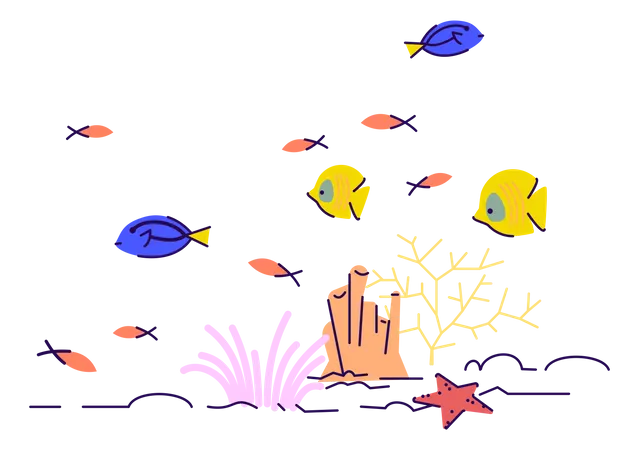 Underwater wildlife Illustration