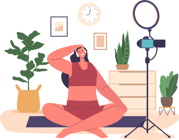 Une blogueuse Pilates partage des conseils de remise en forme  Illustration