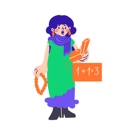 Une femme a acheté des bijoux à prix réduit  Illustration