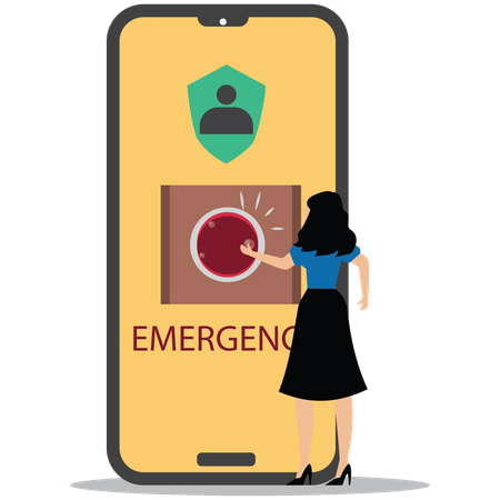 Une femme d'affaires a besoin d'une aide d'urgence  Illustration