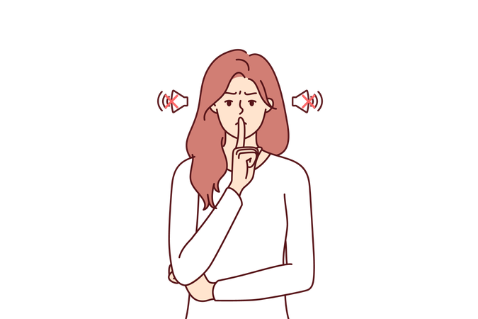 Une femme fait remarquer qu'il faut garder le volume lent  Illustration