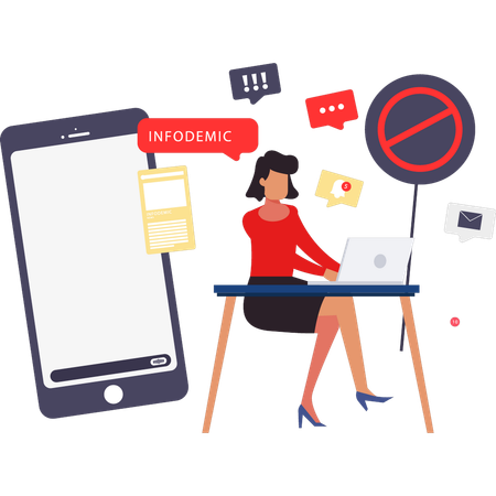 Une femme interdit l'affichage de commentaires négatifs sur son site Web  Illustration