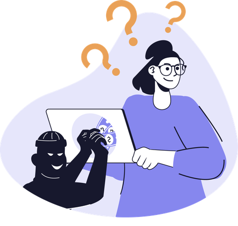 Une femme protège ses données en ligne contre le vol  Illustration