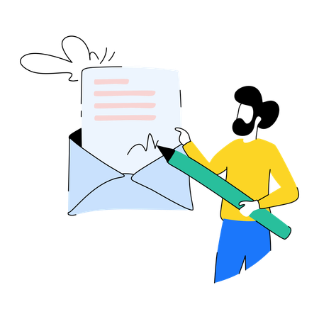 Une femme vérifie un document en ligne  Illustration