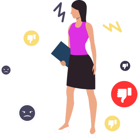 Une femme victime de cyberintimidation  Illustration