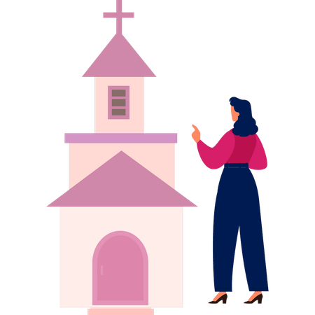Une femme visite l'église du Sauveur dans le sang  Illustration