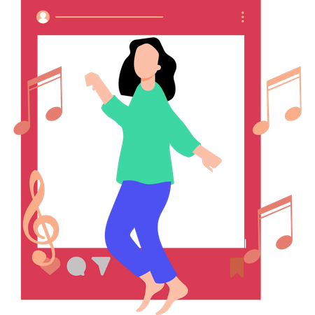 Une fille a posté une bobine de musique sur Instagram  Illustration