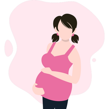 La fille enceinte est debout  Illustration