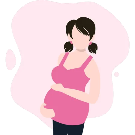 La fille enceinte est debout  Illustration