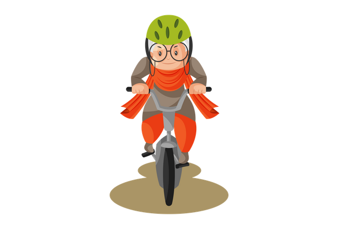Une grand-mère aventureuse fait du vélo Illustration