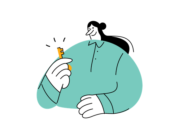 Une travailleuse a trouvé la solution au problème  Illustration
