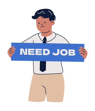 Unemployed executive seeks employment  Illustration