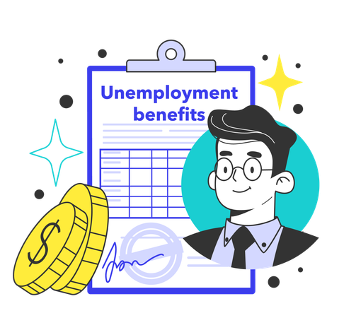 Unemployment benefits document  Illustration