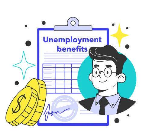 Unemployment Benefits Government Financial Support Social Problem Of Occupancy Job Offer And Workplace Shortening Economy Theory Flat Vector Illustration Illustration