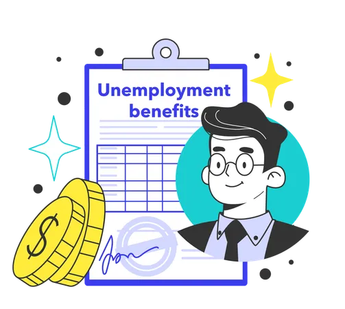 Unemployment benefits document  Illustration