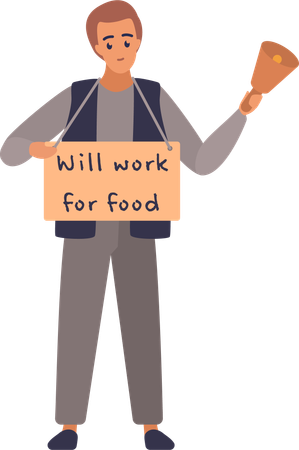 Unemployment people needing food  Illustration
