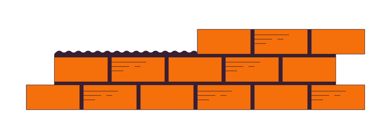 Unfinished bricks wall  Illustration