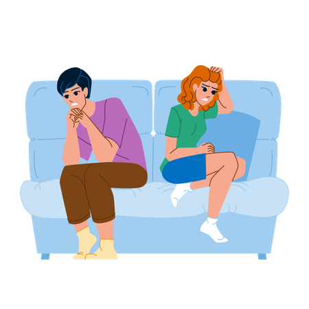 Unhappy couple  Illustration