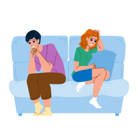 Unhappy couple  Illustration