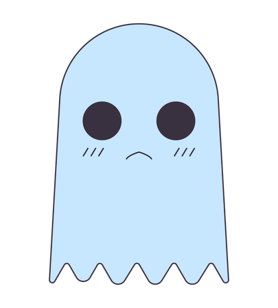 Unhappy cute ghost  Illustration