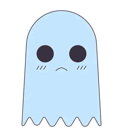 Unhappy cute ghost  Illustration