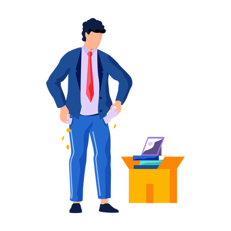 不満を持った従業員が解雇される  イラスト