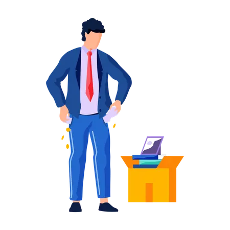 不満を持った従業員が解雇される  イラスト