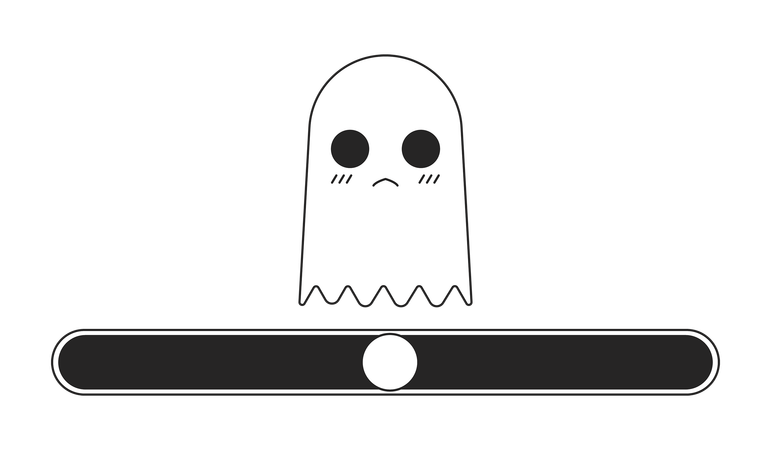 Unhappy ghost creature on  Illustration