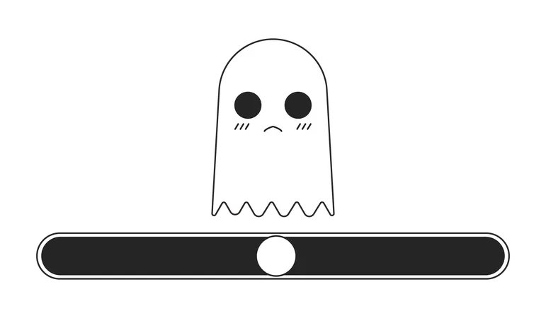 Unhappy ghost creature on  Illustration