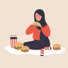 eating fast food illustration free download