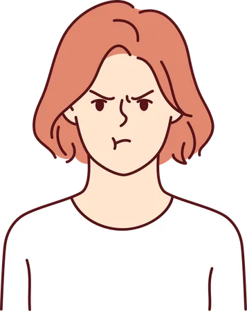 Unhappy girl feeling sad  Illustration