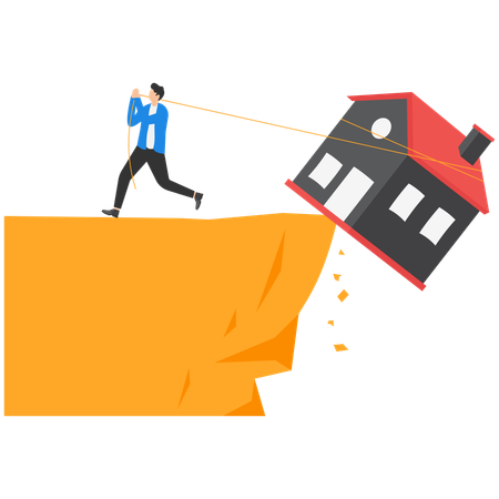 不幸な人は借金のせいで財産を所有する権利を失う可能性がある  イラスト