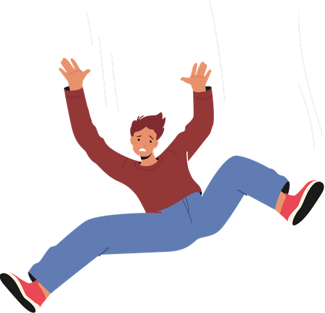 Unhappy man falling from height Illustration