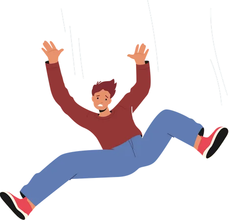 Unhappy man falling from height  Illustration