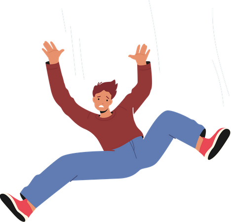 Unhappy man falling from height  Illustration