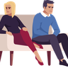 unhappy married couple illustrations