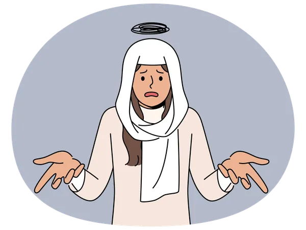 Unhappy muslim woman feeling frustrated  Illustration
