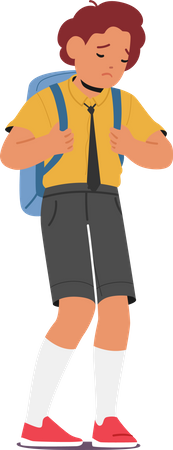 Unhappy School Boy  Illustration