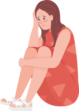 Unhappy teenager girl Illustration