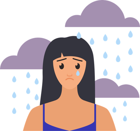 Unhappy Woman  Illustration