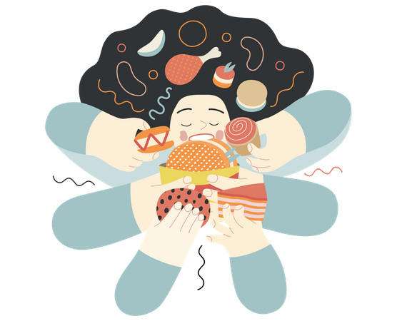 Unhealthy Food Consumption  Illustration