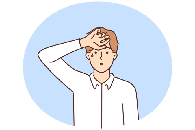 Unhealthy man suffer from heatstroke  Illustration