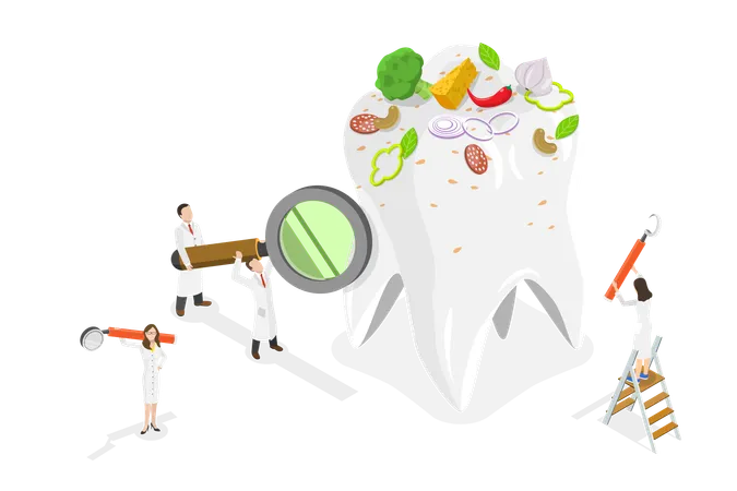 3 D Isometric Flat Vector Conceptual Illustration Of Unhealthy Tooth Dental Health Problem Illustration